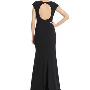 Eliza J Black Cap Sleeved Gown